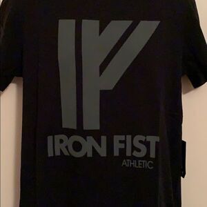 Iron Fist Athletik Black Logo Tshirt Sz M